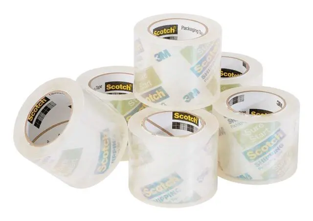 Alt view image 2 of 7 - Sure Start Packing Tape 6-Pack, 1.88 x 25 yd Rolls Quiet Easy Unwind, Strong Seal for Shipping & Moving Boxes, No Splitting or Tearing, Clear Adhesive Tape Refill for Packing/Mailing