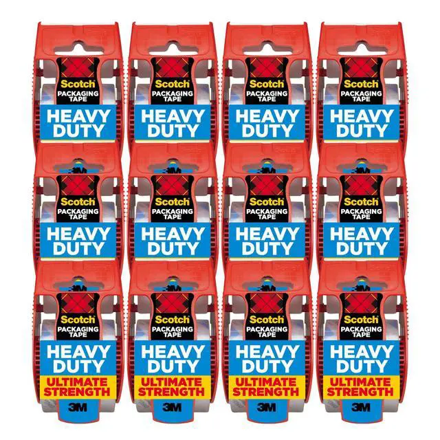 Alt view image 2 of 7 - Heavy Duty Packaging Tape 12 Rolls (1.88" x 22.2 yd, 1.5" Core) - Clear Packing Tape with Dispensers, Strong Adhesive for Shipping, Moving & Mailing, Durable Easy-Unwind Design