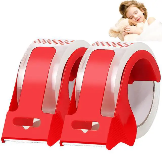Main image of 2-Pack Clear Packing Tape with Dispenser, 2.7mil x 1.88 Inches x 55 Yards Heavy Duty Packaging Tape, Strong Adhesive Packing Tape for Moving Boxes, Shipping, Mailing and Storages