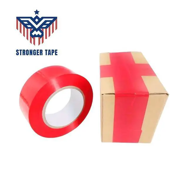 Alt view image 3 of 6 - Red Packing Tape 2 Inch x 55 Yards, 2 Mil Thick, Heavy Duty Colored Moving and Packaging Tape for Carton Sealing (1 Roll Red)