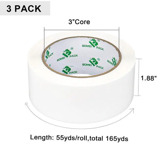 Alt view image 2 of 7 - Packing Tape with Red Dispenser White Packaging Tape for Shipping Moving Strong Sealing Adhesive Industrial Depot Tapes for Storage 1.88 inch x 55 Yards, 3 Rolls