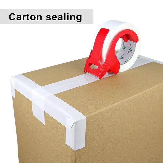 Alt view image 4 of 7 - Packing Tape with Red Dispenser White Packaging Tape for Shipping Moving Strong Sealing Adhesive Industrial Depot Tapes for Storage 1.88 inch x 55 Yards, 3 Rolls