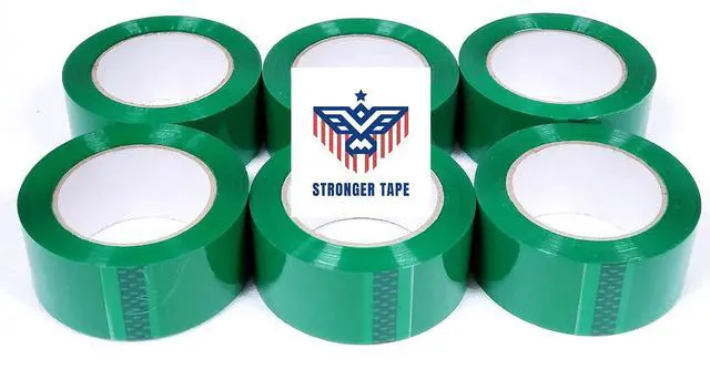 Alt view image 2 of 6 - Carton Sealing Tape,Green Packing Tape,Green Moving Tape, 2" Inch x 110 Yards, 2.0 Mil Thick, (6 Rolls) Heavy Duty Shipping Storage Tape for Carton Sealing,Packaging and Moving (Green)