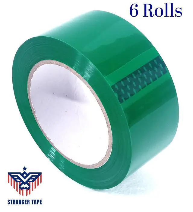 Alt view image 6 of 6 - Carton Sealing Tape,Green Packing Tape,Green Moving Tape, 2" Inch x 110 Yards, 2.0 Mil Thick, (6 Rolls) Heavy Duty Shipping Storage Tape for Carton Sealing,Packaging and Moving (Green)