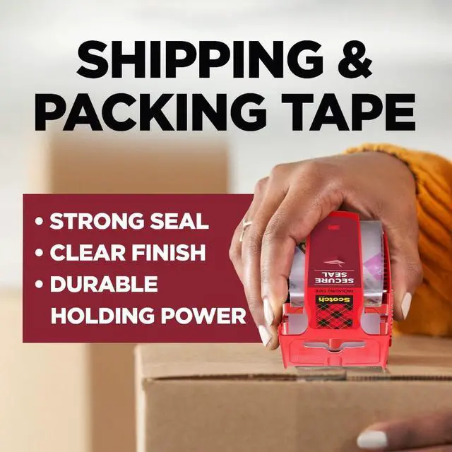 Alt view image 2 of 7 - Secure Seal Ultra Clear Packaging Tape, 2 Rolls Clear Packing Tape for Lighter Shipping Boxes, 1.88 in x 50 yd, Transparent Box Sealing Tape for Shipping, Mailing, Moving and Storage