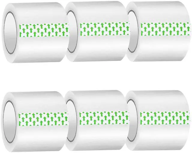 Main image of 6 Rolls Clear Packing Tape - Quiet Packaging Tape 1.5 INCH Core Shipping Tape Refill Rolls Moving Tape for Packing Boxes, 2" x 25 Yards
