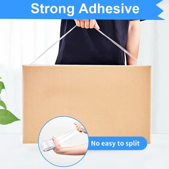 Alt view image 3 of 7 - Clear Packing Tape (18 Rolls), Heavy Duty Packaging Tape for Shipping Packaging Moving Sealing, 2.7mil Thick, 1.88 inches Wide, 60 Yards Per Roll, 1080 Total Yards
