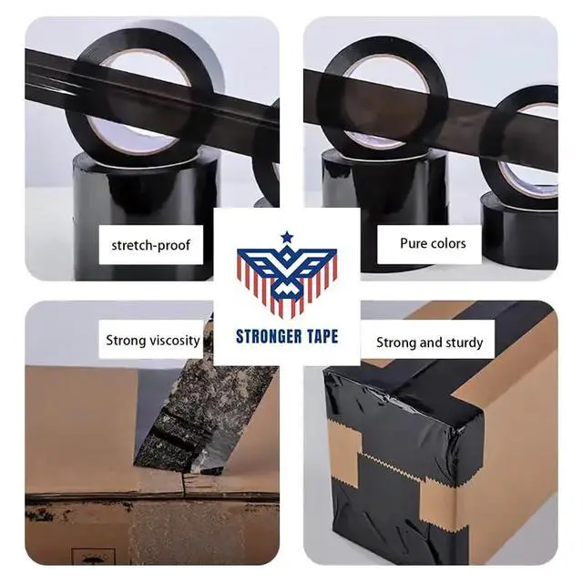 Alt view image 3 of 4 - Black Carton Sealing Tape, 2 x 110 Yard, 2.0 mil Thick, Heavy Duty (1 Roll) for Moving, Packing, Shipping and Storage