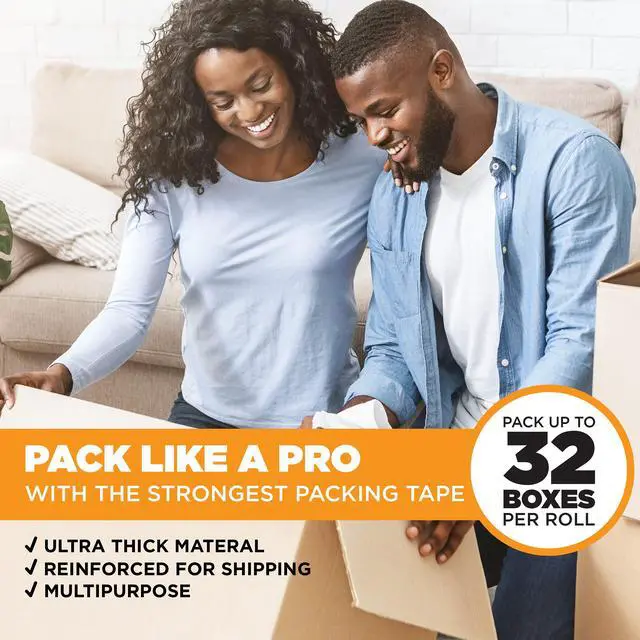 Alt view image 2 of 7 - Clear Packing Tape (12 Rolls) | 60 Yards Per Roll Heavy Duty Packing Tape 2.7mil Strong Adhesive for Moving Boxes, Shipping Cartons, Office Use, Storage & Wrapping