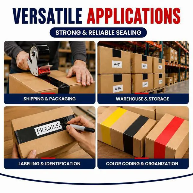 Alt view image 4 of 6 - Orange Packing Tape, 2 Inch x 110 Yards, Industrial Carton Sealing Tape, Strong Acrylic Packaging Tape for Shipping, Moving, Color Coding, Box Sealing and Warehouse Use