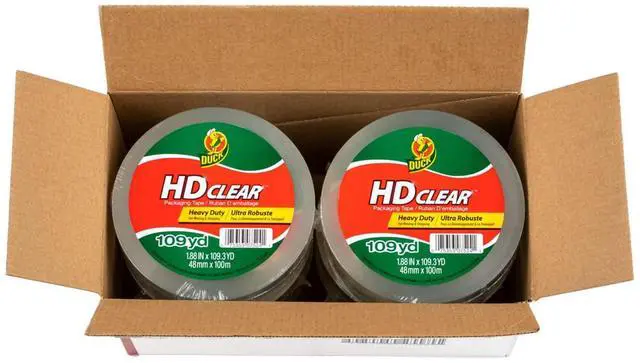 Main image of HD Clear Extra Long Packing Tape - 6 Rolls of Heavy Duty Shipping and Moving Packing Tape Clear Strong Packaging Tape for Boxes, Packing and Moving Supplies 1.88 In. x 109 Yards (287975)