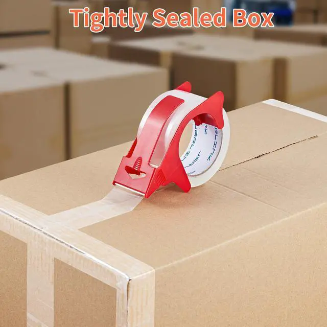Alt view image 3 of 7 - 12 Rolls Clear Packing Tape with 2 Dispensers, Heavy Duty Packaging Tape Refills for Shipping Packaging Mailing, 2.7mil Thick, 1.88 inches Wide, 55 Yards Per Roll, 660 Total Yards