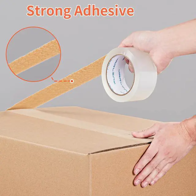 Alt view image 4 of 7 - 12 Rolls Clear Packing Tape with 2 Dispensers, Heavy Duty Packaging Tape Refills for Shipping Packaging Mailing, 2.7mil Thick, 1.88 inches Wide, 55 Yards Per Roll, 660 Total Yards