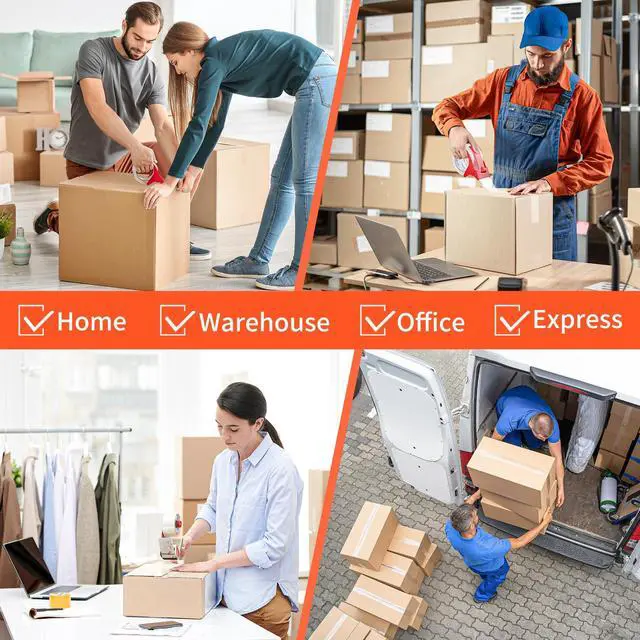 Alt view image 7 of 7 - 12 Rolls Clear Packing Tape with 2 Dispensers, Heavy Duty Packaging Tape Refills for Shipping Packaging Mailing, 2.7mil Thick, 1.88 inches Wide, 55 Yards Per Roll, 660 Total Yards