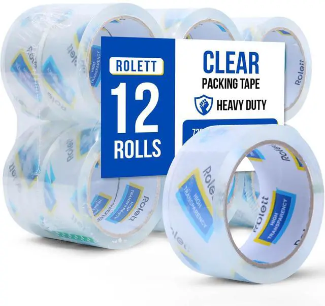 Main image of Packing Tape, 12 Rolls Shipping Tape, Heavy Duty Packaging Tape 1.88 x 60 yd, Clear Packing Tape Refills, Box Tape for Shipping, Mailing, Moving & Storage, Strong Seal on All Box Types