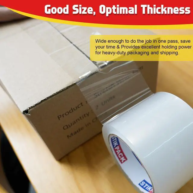 Alt view image 5 of 7 - Wide Transparent Tape 3 inch x 110 Yards (330ft), Industrial Grade 3 inch Wide Clear Heavy Duty Packing Tape for Box Office Moving, Shipping and Mailing