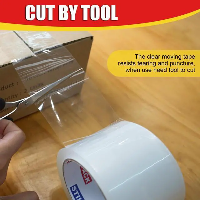 Alt view image 7 of 7 - Wide Transparent Tape 3 inch x 110 Yards (330ft), Industrial Grade 3 inch Wide Clear Heavy Duty Packing Tape for Box Office Moving, Shipping and Mailing