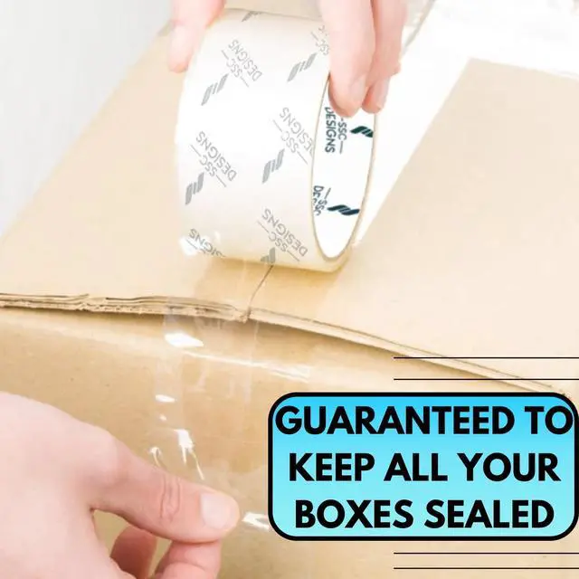 Alt view image 3 of 7 - Packing Tape Clear Packaging Refill No Noise Heavy Duty Shipping Adhesive Quiet Dispenser Moving Supplies Boxes Mailing Strong Sealing Boxing Office Silent 60 Yds x 1.88" Wide x 2.7 Mil Thick 6 Rolls