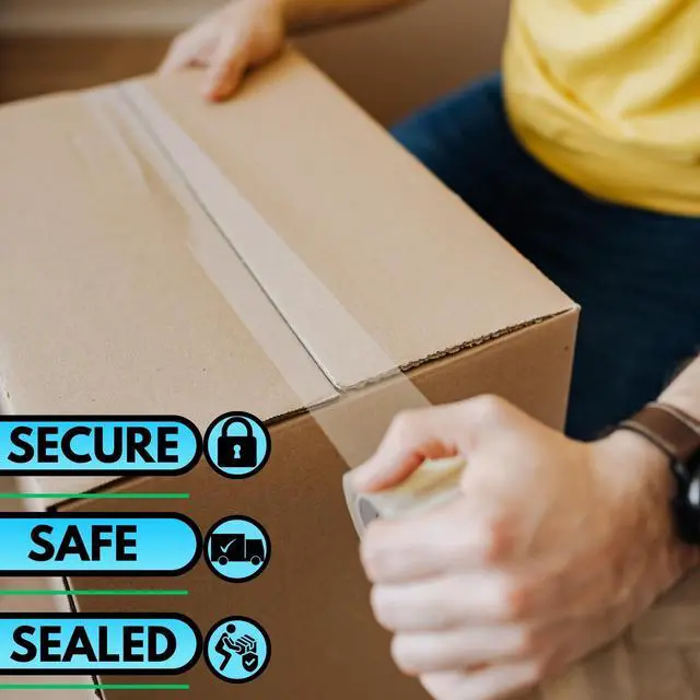 Alt view image 6 of 7 - Packing Tape Clear Packaging Refill No Noise Heavy Duty Shipping Adhesive Quiet Dispenser Moving Supplies Boxes Mailing Strong Sealing Boxing Office Silent 60 Yds x 1.88" Wide x 2.7 Mil Thick 6 Rolls