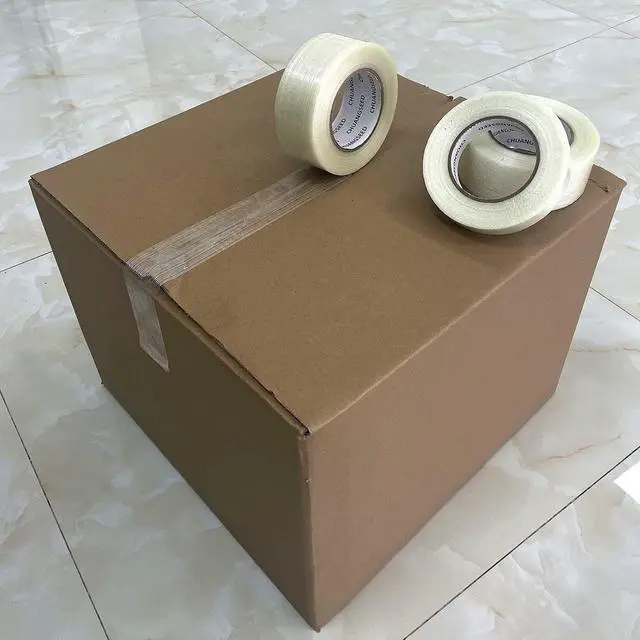 Alt view image 5 of 6 - 6-Pack Mono Filament Strapping Tape 6.2mil x 2Inch x 60yds Commodity Grade Heavy Duty Transparent Reinforced Fiberglass Tape