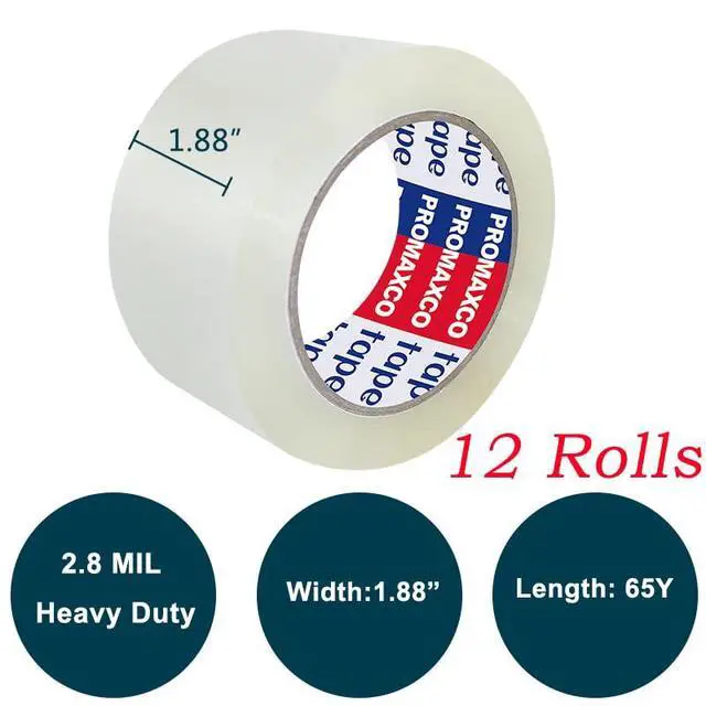 Alt view image 2 of 4 - Heavy Duty Packing Tape 12 Rolls, Clear, 2.8 mil, 65 Yards x 1.88 inch, Total 780Y, Ultra Strong, Refill for Packaging and Shipping