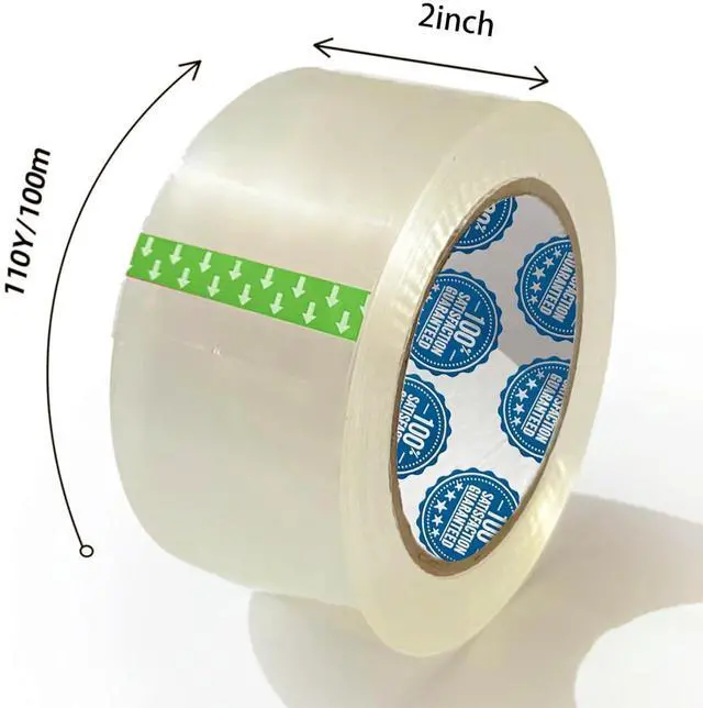 Alt view image 2 of 7 - Clear Packing Tape 1 pcs. 2" x 110 Yards, 1.8 MIL BOPP Transparent Shipping Tape, High Adhesion Box Sealing Tape for Moving, Packaging, Office & Home Use