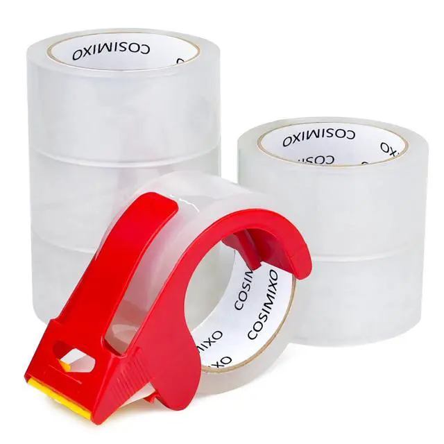 Alt view image 7 of 7 - Heavy Duty Clear Packing Tape 2.5Mil x 1.88" x 55Yards, 6 Rolls with Dispenser, Industrial Transparent Packaging Tape for Shipping Moving Sealing
