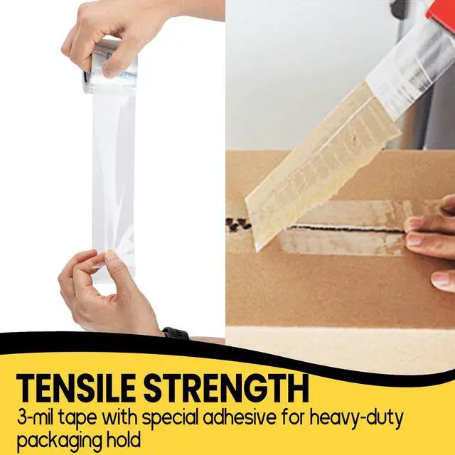 Alt view image 4 of 7 - Shipping Packaging Tape, 12 Dispensered Rolls, Clear Packing Tape for Shipping and Moving,1.5" Core, Office & Home Supplies, 1.88" x 22.2 yd, 3 mil Thick