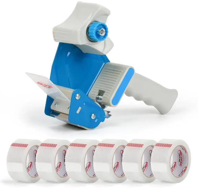 Main image of Packing Tape Dispenser Gun with 6 Rolls Clear Shipping Tape