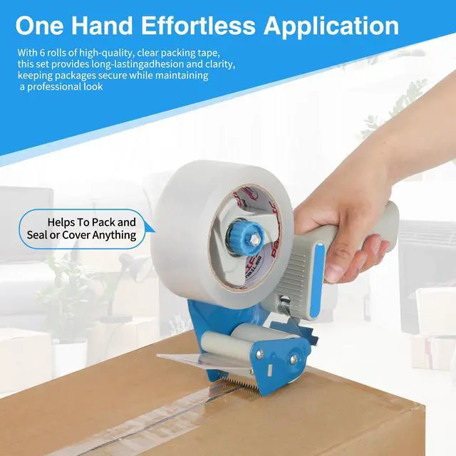Alt view image 6 of 7 - Packing Tape Dispenser Gun with 6 Rolls Clear Shipping Tape