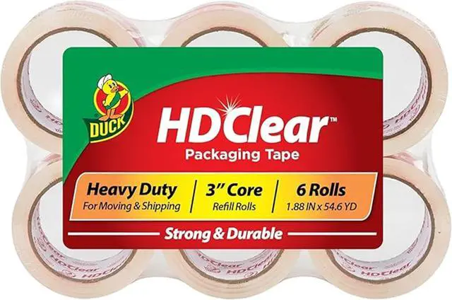 Main image of HD Clear Packing Tape Refills - 6 Rolls of Heavy Duty Shipping and Moving Packing Tape - Clear Strong Packaging Tape for Boxes, Packing and Moving Supplies - 1.88 In. x 54.6 Yards (441962)
