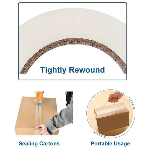 Alt view image 5 of 7 - Heavy Duty Packing Tape 6 Rolls with Tape Gun, Clear, 2.7 mil, 1.88 inch x 55 Yards, Ultra Strong, Refill for Packaging and Shipping