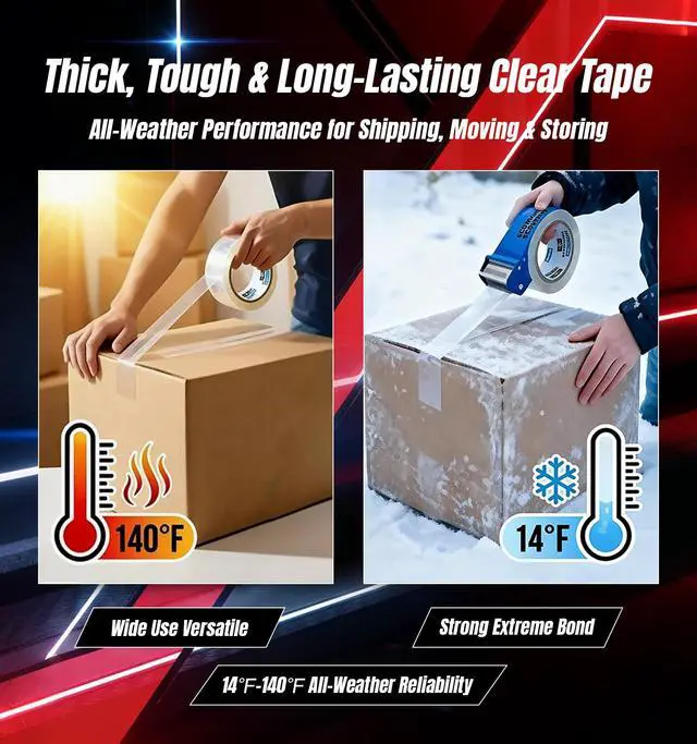 Alt view image 4 of 7 - Clear Packing Tape Refills Heavy Duty,6 Pack,2.7 Mil,2"×68 Yd