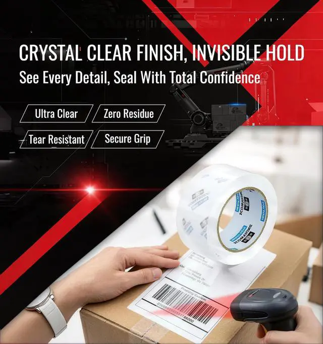 Alt view image 6 of 7 - Clear Packing Tape Refills Heavy Duty,6 Pack,2.7 Mil,2"×68 Yd