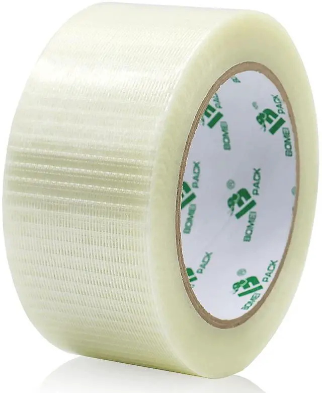 Main image of Transparent Bi-Directional Filament Strapping Tape, 6.7 Mil x 2 Inch x 30yds, Fiberglass Reinforced Tape