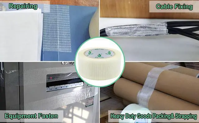 Alt view image 3 of 7 - Transparent Bi-Directional Filament Strapping Tape, 6.7 Mil x 2 Inch x 30yds, Fiberglass Reinforced Tape