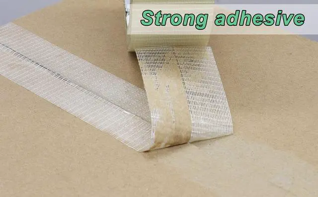 Alt view image 6 of 7 - Transparent Bi-Directional Filament Strapping Tape, 6.7 Mil x 2 Inch x 30yds, Fiberglass Reinforced Tape