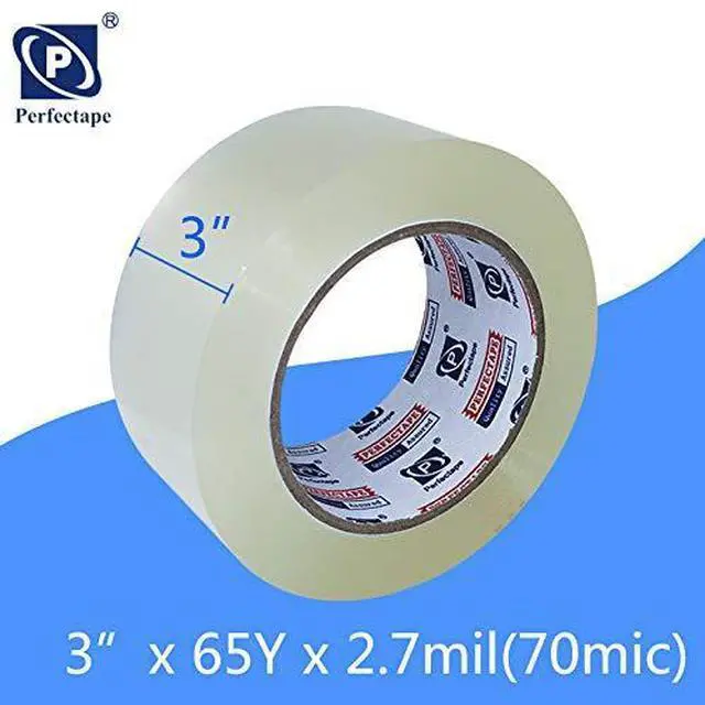 Alt view image 2 of 5 - 3" Heavy Duty Packing Tape 6 Rolls, Total 390Y, Clear, 2.7 mil, 3 inch x 65 Yards, Ultra Strong, Refill for Packaging and Shipping(3" Width, not 2" Width)
