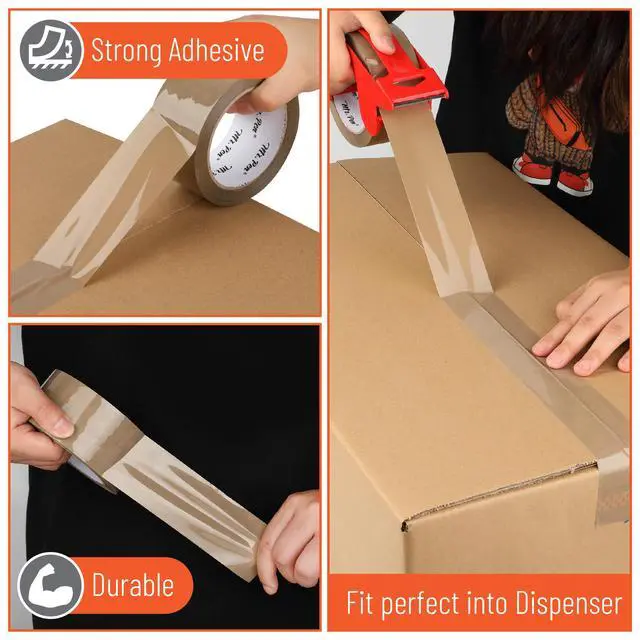 Alt view image 3 of 6 - Brown Packing Tape with Dispenser, 2 Inch x 60 Yards x 2.6 mil