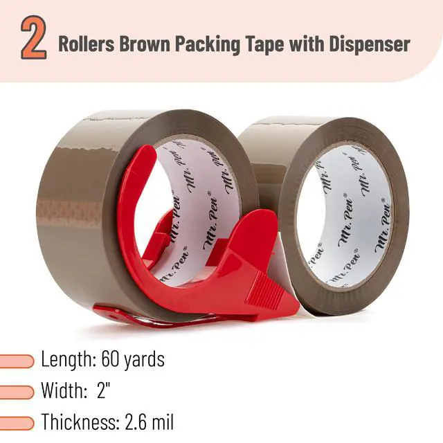 Alt view image 2 of 6 - Brown Packing Tape with Dispenser, 2 Inch x 60 Yards x 2.6 mil