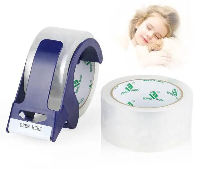 Alt view image 6 of 7 - 2 Rolls Clear Noiseless Heavy Duty Packing Tape with Blue Dispenser, Packaging Tape 1.88 Inches x 110Yards, 2.4mil Industrial Shipping Tape for Moving Packaging Shipping, Office & Storage