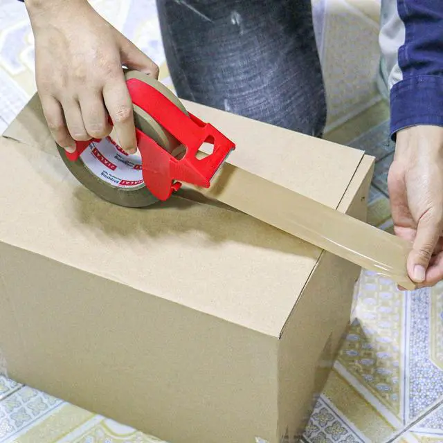 Alt view image 2 of 7 - Brown Packing Tape with Dispenser, 2.4 mil, 1.88 inch x 110 Yards 6 Rolls, Ultra Strong, Refill Industrial Shipping Box Packaging Tape for Moving, Office, & Storage