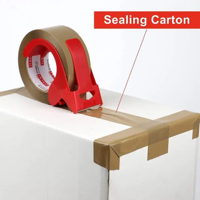 Alt view image 5 of 7 - Brown Packing Tape with Dispenser, 2.4 mil, 1.88 inch x 110 Yards 6 Rolls, Ultra Strong, Refill Industrial Shipping Box Packaging Tape for Moving, Office, & Storage