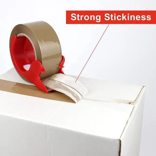 Alt view image 6 of 7 - Brown Packing Tape with Dispenser, 2.4 mil, 1.88 inch x 110 Yards 6 Rolls, Ultra Strong, Refill Industrial Shipping Box Packaging Tape for Moving, Office, & Storage