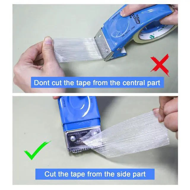 Alt view image 2 of 7 - Strapping Tape 2Inch with Dispenser, Heavy Duty Fiberglass Reinforced Packing Tape with String for Moving and Shipping, 4Rolls x 5.5Mil x 35Yds, Total 140Yds