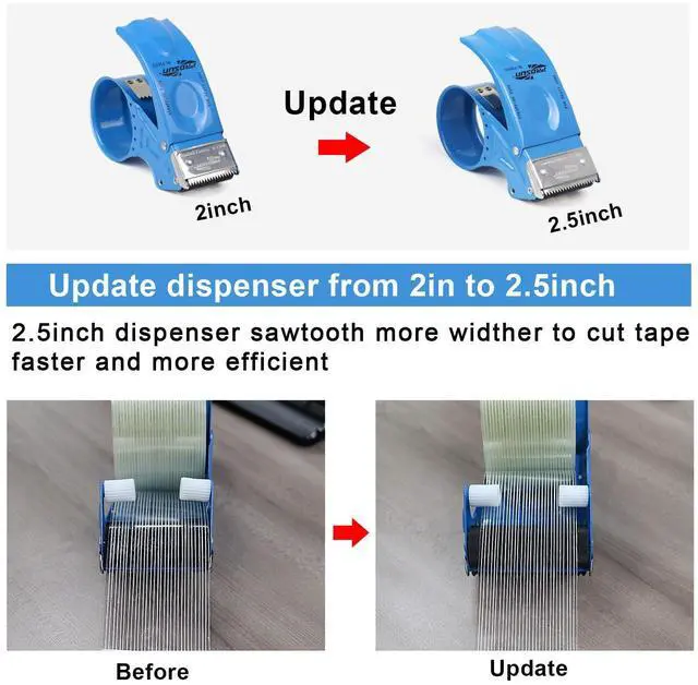 Alt view image 3 of 7 - Strapping Tape 2Inch with Dispenser, Heavy Duty Fiberglass Reinforced Packing Tape with String for Moving and Shipping, 4Rolls x 5.5Mil x 35Yds, Total 140Yds