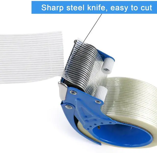 Alt view image 4 of 7 - Strapping Tape 2Inch with Dispenser, Heavy Duty Fiberglass Reinforced Packing Tape with String for Moving and Shipping, 4Rolls x 5.5Mil x 35Yds, Total 140Yds