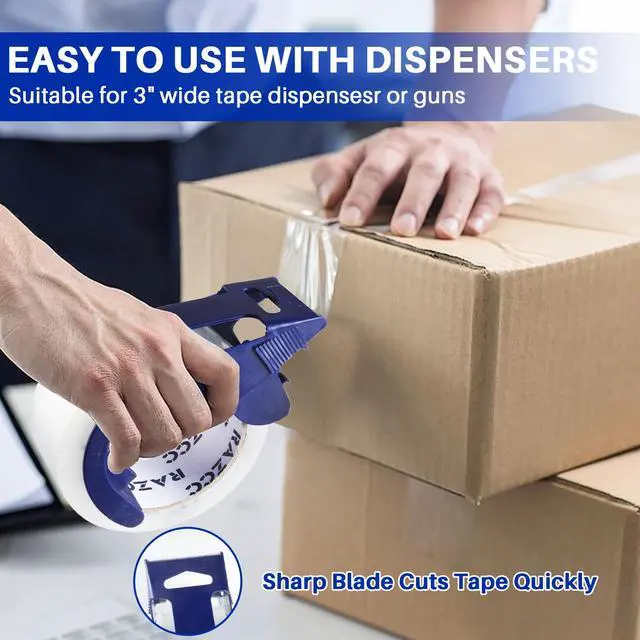 Alt view image 4 of 7 - Clear Packing Tape, 18 Rolls Heavy Duty Packaging Tape with Dispensers for Packing Shipping Moving and Sealing, Thicker Packing Tape-2" x 65 Yards Per Roll, 1170 Total Yards
