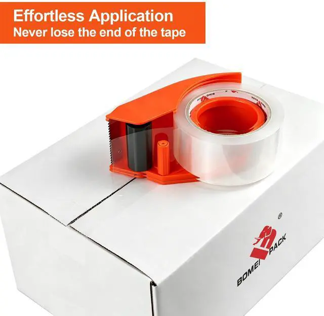 Alt view image 5 of 7 - Heavy Duty Packing Tape with Dispenser 1.88'' x 66 YDs, Clear Box Tape for Packaging Shipping Moving Storage and Mailing, Strong Package Tape 2 Rolls + 2 Dispensers, Total 132 YDs