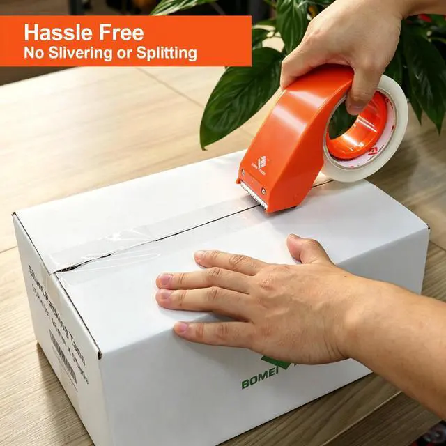 Alt view image 6 of 7 - Heavy Duty Packing Tape with Dispenser 1.88'' x 66 YDs, Clear Box Tape for Packaging Shipping Moving Storage and Mailing, Strong Package Tape 2 Rolls + 2 Dispensers, Total 132 YDs